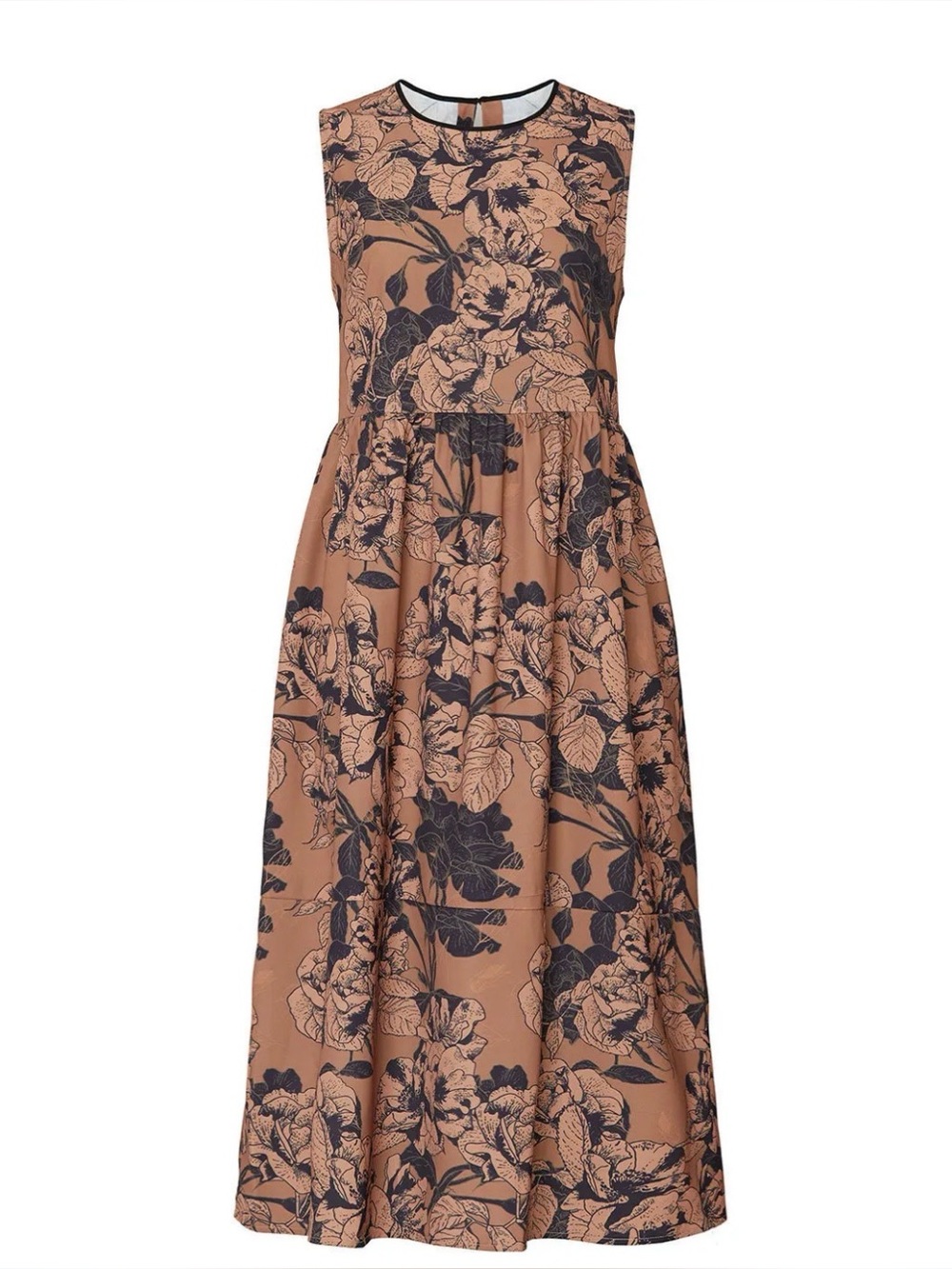 Caara Floral Sleeveless Midi Dress